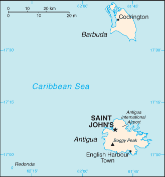 Antigua e Barbuda : mappa 
