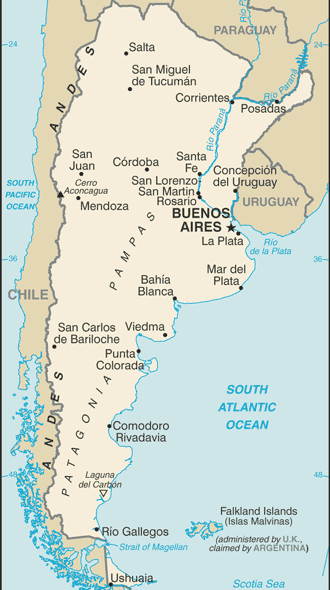 Argentina : mappa 
