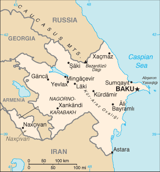 Azerbaiyán : mapa 