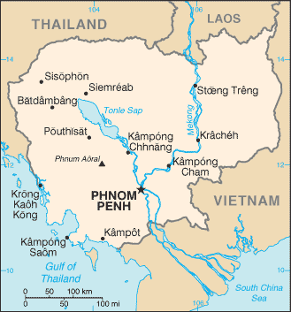 Camboja : mapa 