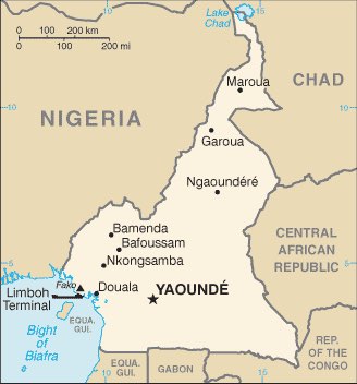 Camerun : mappa 