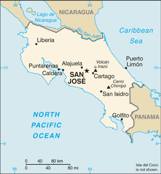 Costa Rica : map 