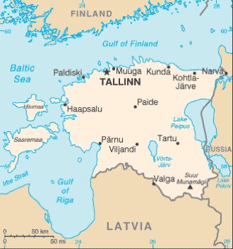 Estonia : mapa 