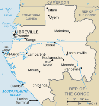 Gabon : map 