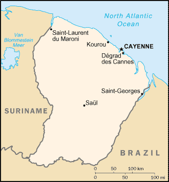 Guayana Francesa : mapa 