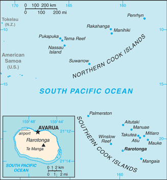 Cook Islands : map 
