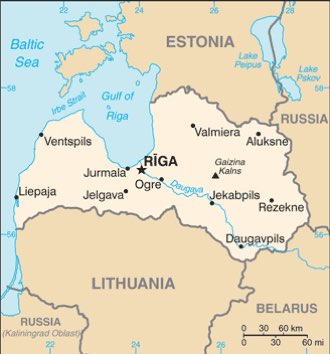 Letónia : mapa 