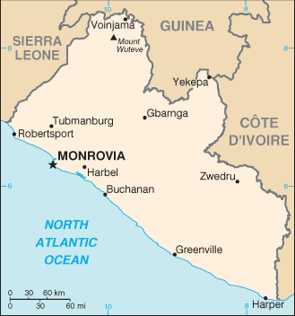 Liberia : mapa 