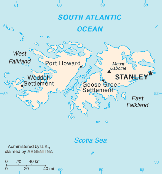 Islas Malvinas : mapa 