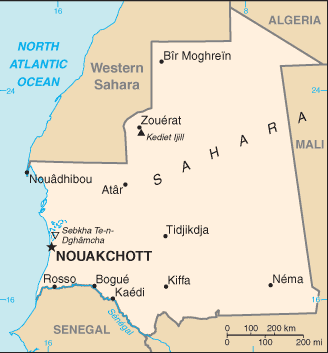 Mauritânia : mapa 