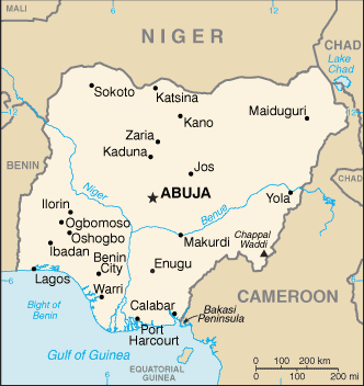 Nigeria : mapa 