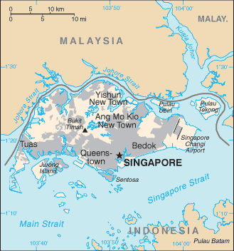 Singapur : mapa 