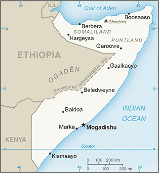 Somalia : mapa 