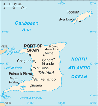 Trinidad e Tobago : mapa 