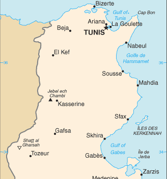 Tunísia : mapa 