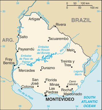 Uruguay : mapa 