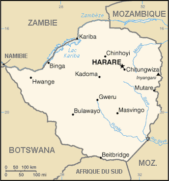 Zimbabwe : map 