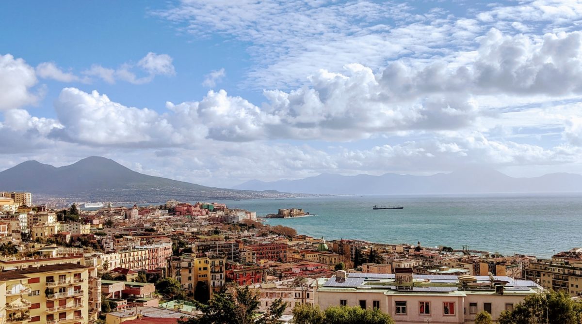 Naples and Vesuvius in the background