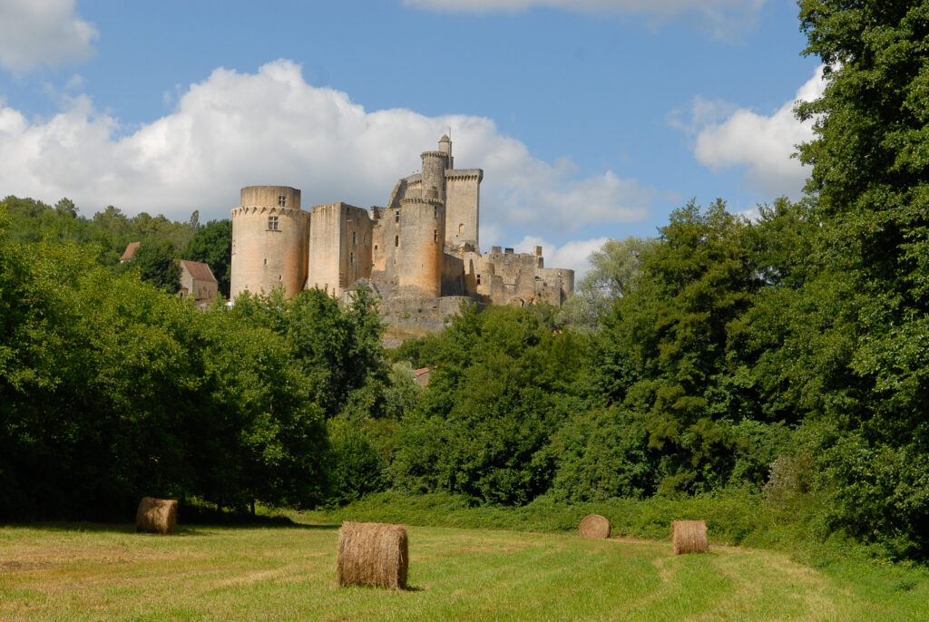 Saint-Front-sur-Lémance, France - 07/24/2017 : medieval castle of Bonaguil built in the 13th century in the Lot-et-Garonne department