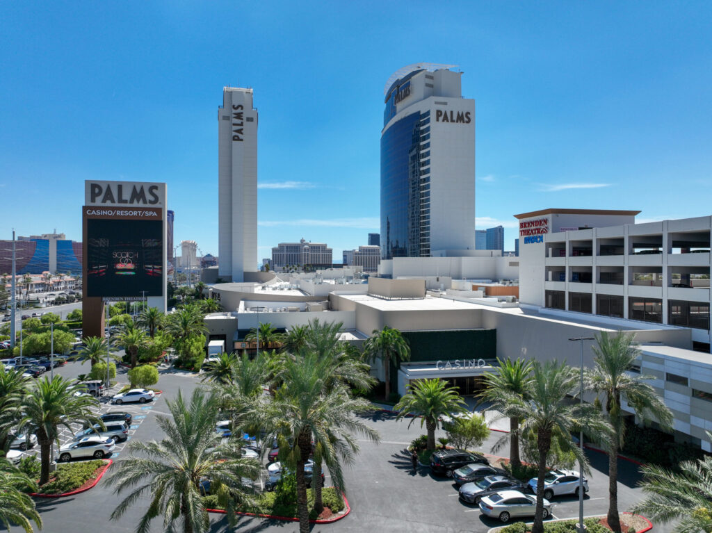 Aerial view of The Palms Casino Resort in Las Vegas Nevada, USA. November 22nd, 2022