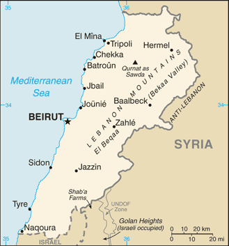 Lebanon : map