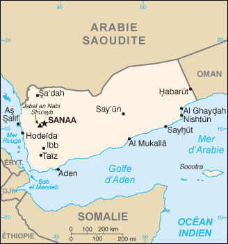 Yemen : mapa 