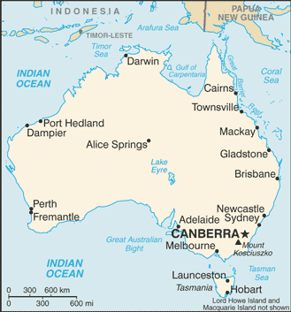 Australia : mapa 