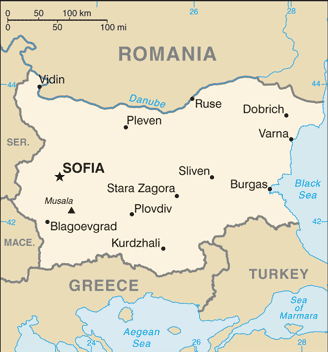 Bulgaria : mapa 