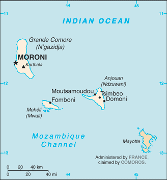 Comores : mapa 