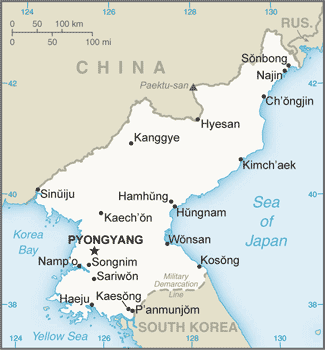 North Korea : map 