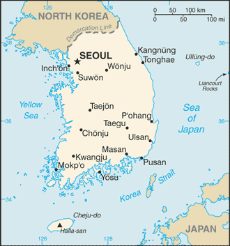 South Korea : map 