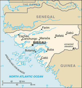 Guiné-Bissau : mapa 