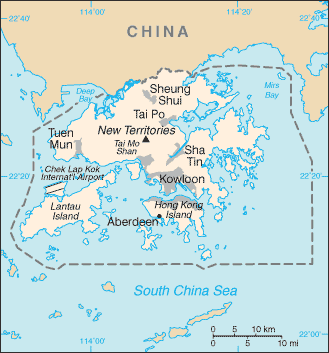 Hong Kong : mapa 