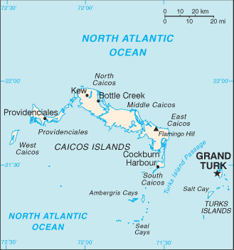 Ilhas Turks e Caicos : mapa 