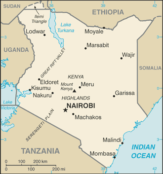 Kenia : mapa 