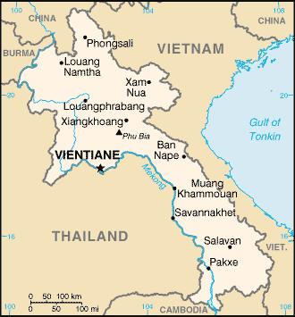 Laos : mappa 