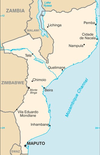 Mozambique : mapa 