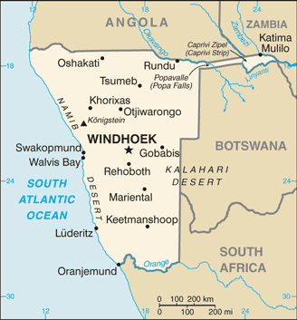 Namibia : map