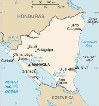 Nicarágua : mapa 