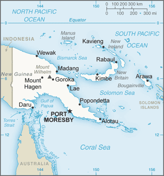 Papua Nova Guiné : mapa 