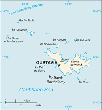 Saint Barthelemy : map 
