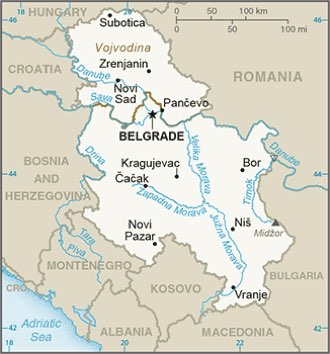 Serbia : mapa 