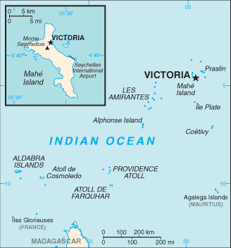 Seychelles : mapa 