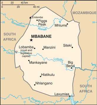 Swaziland : map 