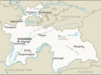Tajiquistão : mapa 