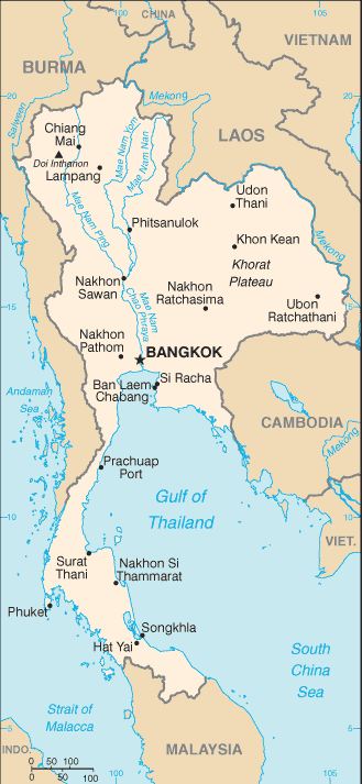Tailandia : mapa 