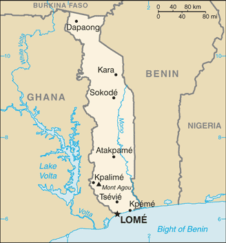 Togo : mapa 