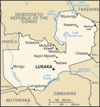 Zâmbia : mapa 